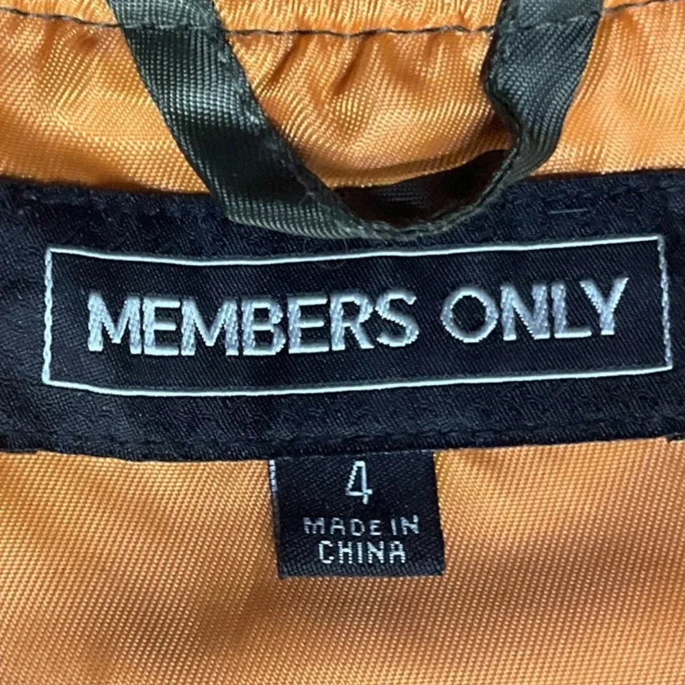 Members Only Kids‎ Olive Green Bomber Jacket Size 4 MB802023 Full Zip Military